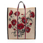 Gucci Canvas Embroidered Floral Vertical Tote (SHF-tGiQY1)
