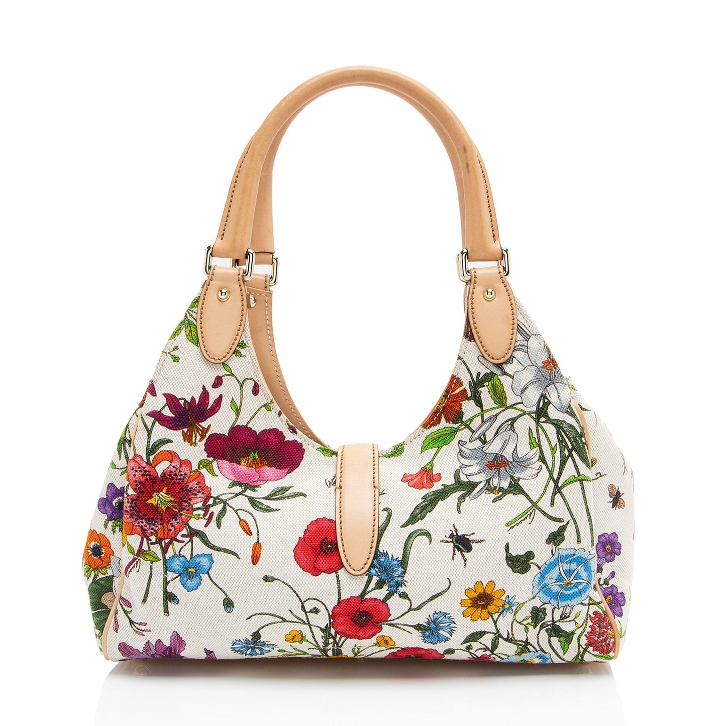 Gucci Canvas Flora Bardot Shoulder Bag