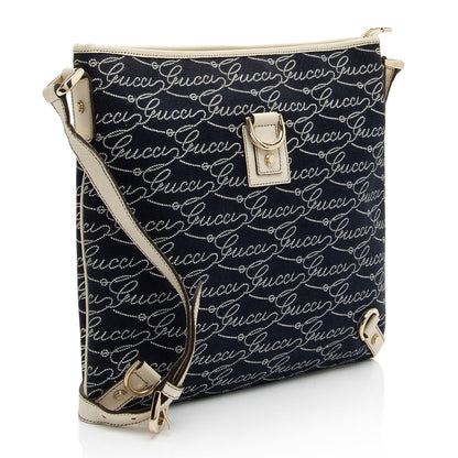 Gucci Canvas Lasso Script Abbey Messenger (SHF-coBFi9)