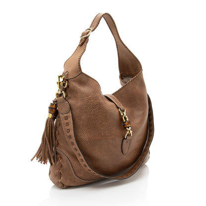 Gucci Distressed Leather New Jackie Large Hobo