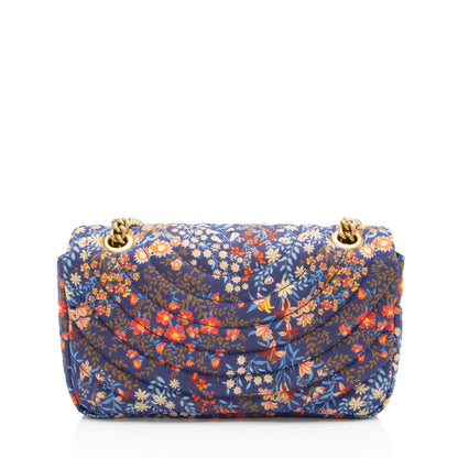 Gucci Floral Matelasse Cotton GG Marmont Small Flap Bag