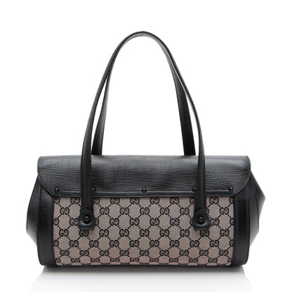 Gucci GG Canvas Bamboo Bullet Medium Satchel