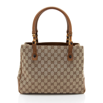Gucci GG Canvas Bamboo Tote (SHF-a2g5Be)