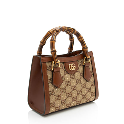 Gucci Crystal GG Canvas Bamboo Diana Mini Tote (SHF-E7QQjx)