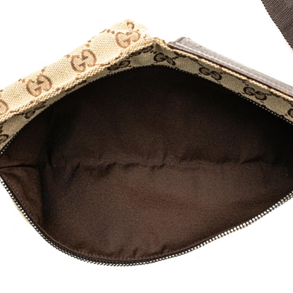Gucci GG Canvas Double Pocket Belt Bag (SHG-e5K44J)