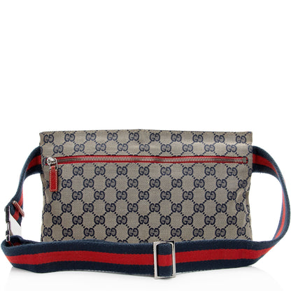 Gucci GG Canvas Double Pocket Belt Bag (SHF-SkYvtK)