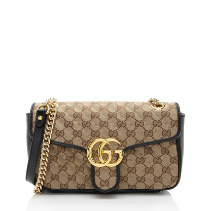 Gucci GG Canvas GG Marmont Small Flap Shoulder Bag (SHF-gUhUoV)