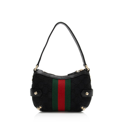 Gucci GG Canvas Horsebit Small Shoulder Bag (SHF-o36FPX)