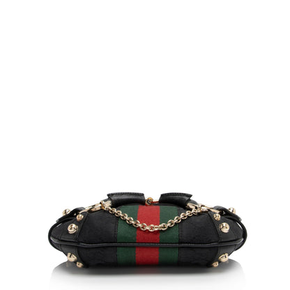 Gucci GG Canvas Horsebit Small Shoulder Bag (SHF-o36FPX)
