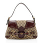 Gucci GG Canvas Leather Studded Horsebit Shoulder Bag