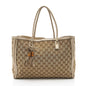 Gucci GG Canvas Metallic Leather Bella Medium Tote