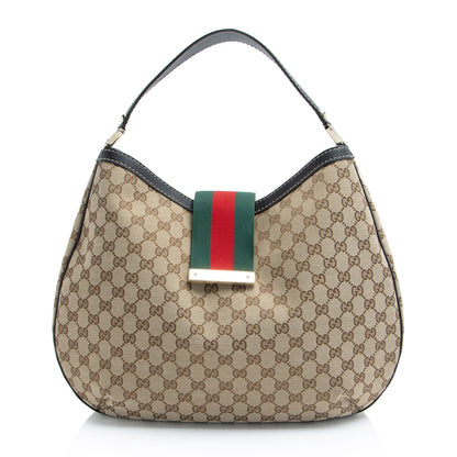 Gucci GG Canvas New Web Large Hobo (SHF-KEb6Ji)