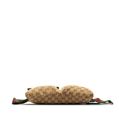 Gucci GG Canvas Web Double Pocket Belt Bag (SHG-aZbnST)