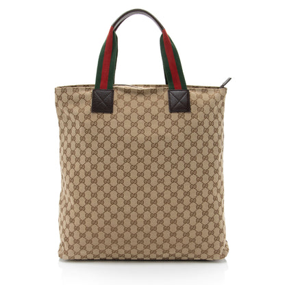 Gucci GG Canvas Web N/S Large Tote