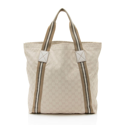 Gucci GG Canvas Web Tote (SHF-BIJnRj)