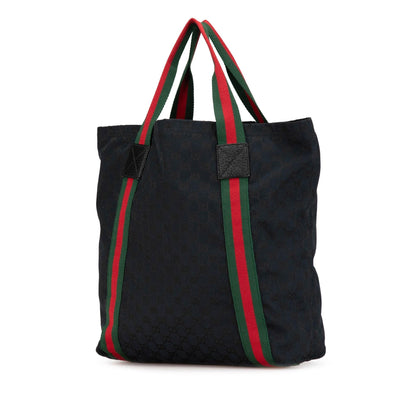 Gucci GG Canvas Web Tote (SHG-FT3n4A)
