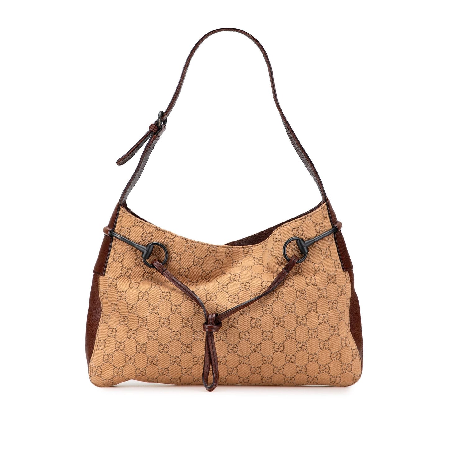 Gucci GG Denim Horsebit Shoulder Bag