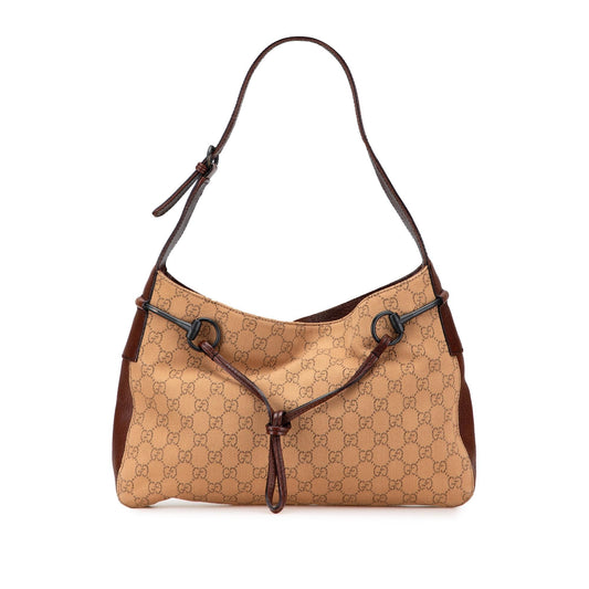 Gucci GG Denim Horsebit Shoulder Bag