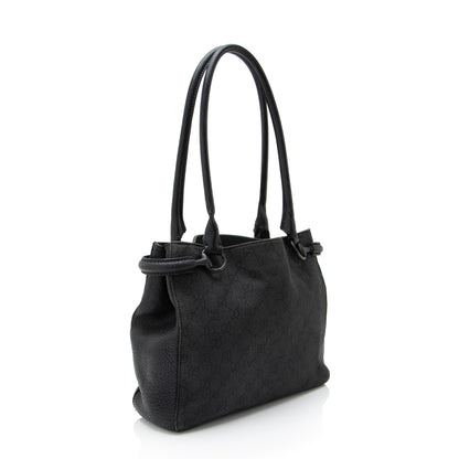 Gucci GG Denim Leather Square Tote