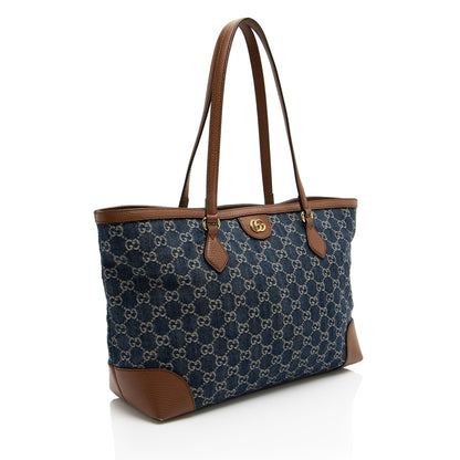Gucci GG Denim Ophidia Medium Tote (SHF-eW1J5L)