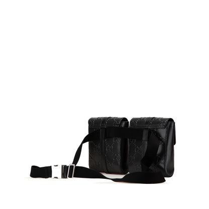 Gucci GG Embossed Perforated Double Belt Bag