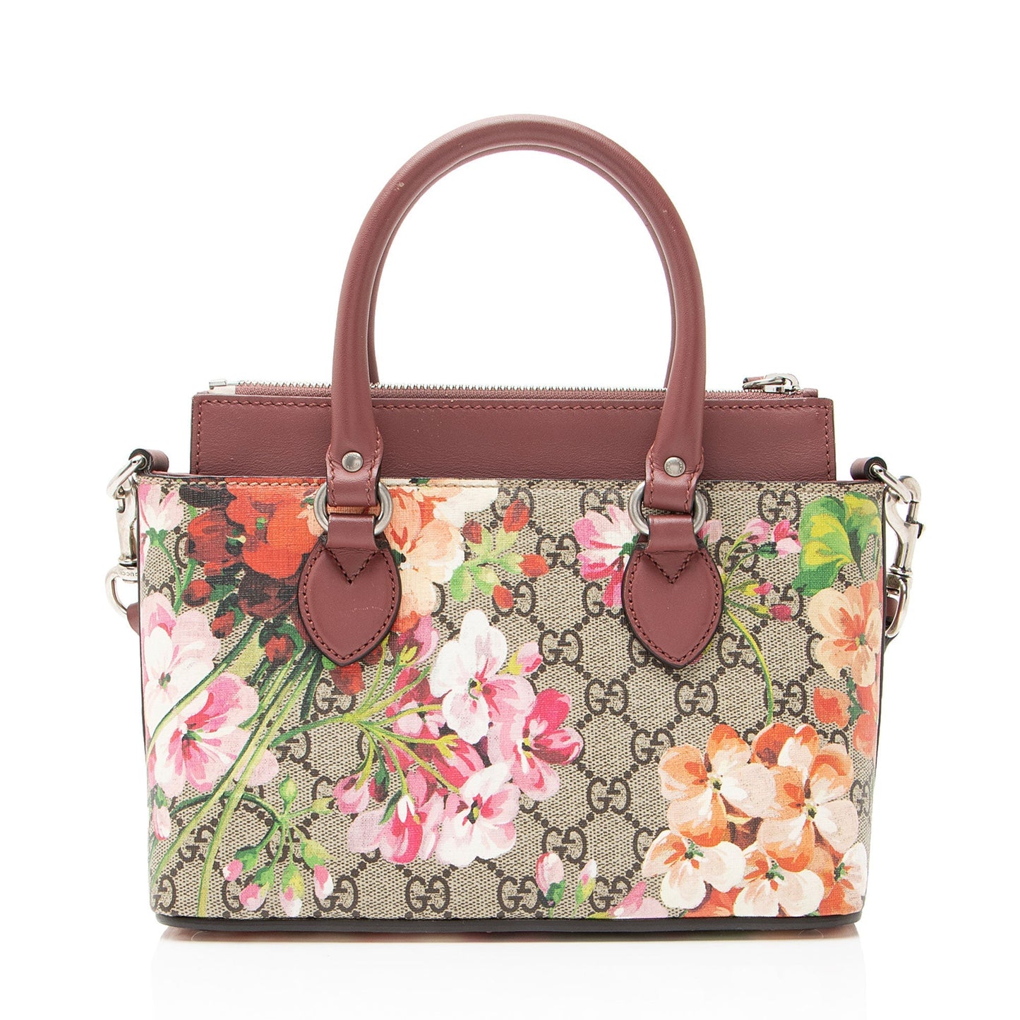 Gucci GG Supreme Blooms Mini Zip Tote