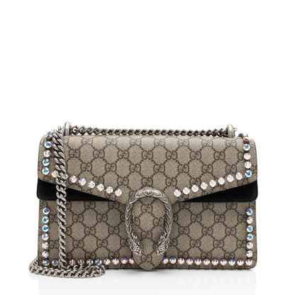 Gucci GG Supreme Crystal Studded Dionysus Medium Shoulder Bag