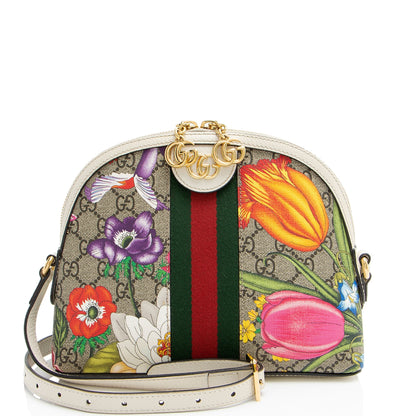 Gucci GG Supreme Flora Ophidia Dome Small Shoulder Bag