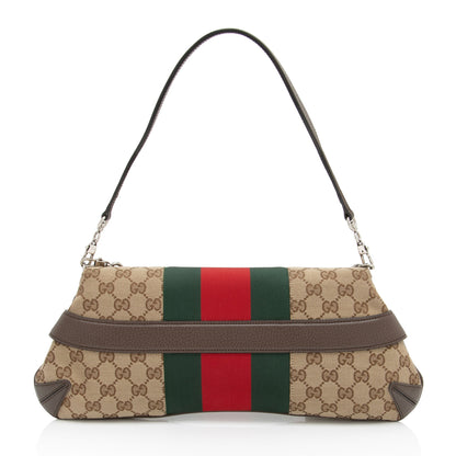 Gucci GG Supreme Horsebit Web Chain Shoulder Bag (SHF-lQWg6i)