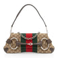 Gucci GG Supreme Horsebit Web Chain Shoulder Bag (SHF-lQWg6i)