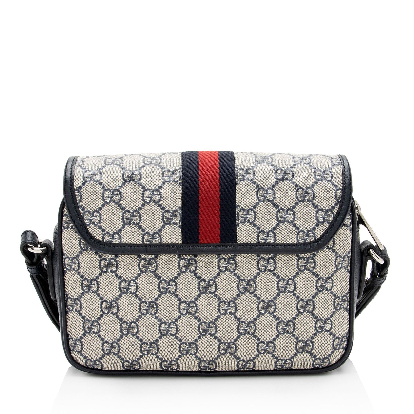 Gucci GG Supreme Ophidia Studded Web Flap Small Messenger (SHF-PTZrcp)