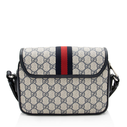Gucci GG Supreme Ophidia Studded Web Flap Small Messenger (SHF-PTZrcp)