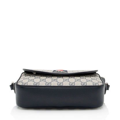 Gucci GG Supreme Ophidia Studded Web Flap Small Messenger (SHF-PTZrcp)