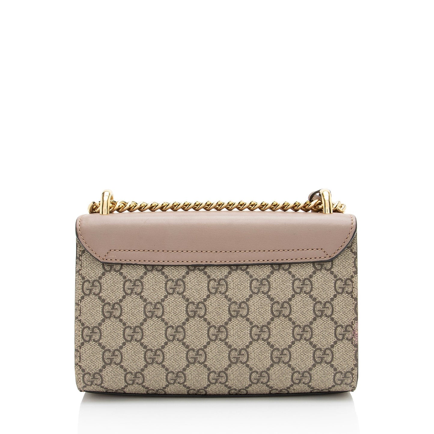 Gucci GG Supreme Pearl Stud Padlock Small Shoulder Bag
