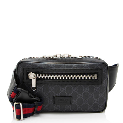 Gucci GG Supreme Web Zip Belt Bag (SHF-52MZPp)