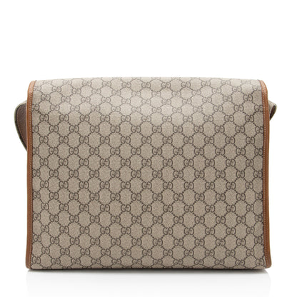 Gucci GG Supreme Web Flap Medium Messenger