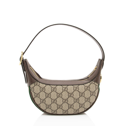 Gucci GG Supreme Web Ophidia Half Moon Mini Hobo