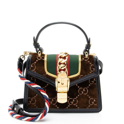 Gucci GG Velvet Sylvie Mini Top Handle