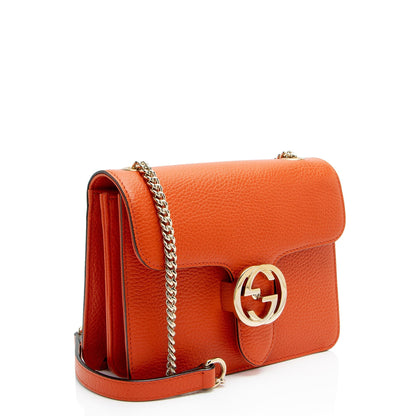 Gucci Grained Calfskin Interlocking G Small Shoulder Bag