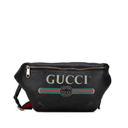 Gucci Grained Calfskin Logo Belt Bag