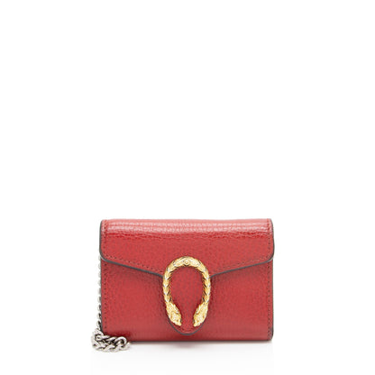 Gucci Grained Leather Dionysus Card Case Chain Bag (SHF-l9jmCE)
