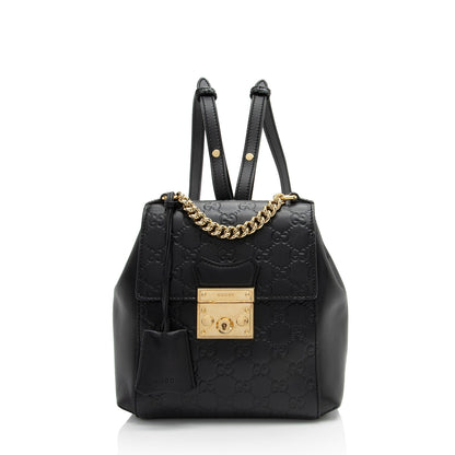 Gucci Guccissima Leather Padlock Backpack