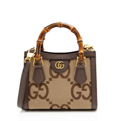 Gucci Jumbo GG Canvas Bamboo Diana Mini Tote
