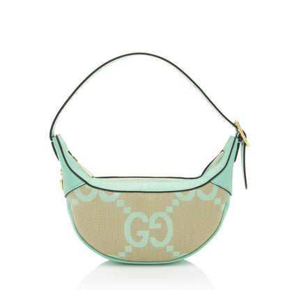 Gucci Jumbo GG Web Half Moon Mini Hobo