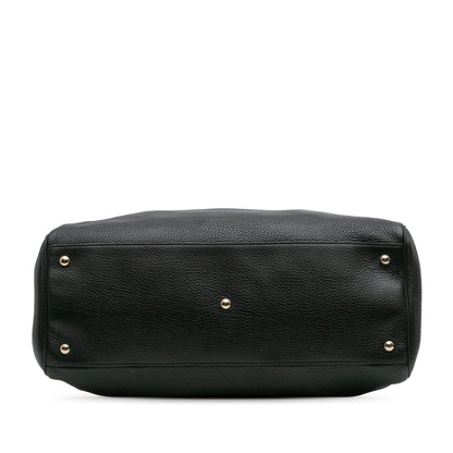 Gucci Large Calfskin Bamboo Shopper Satchel