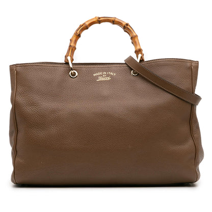 Gucci Large Calfskin Bamboo Shopper Satchel