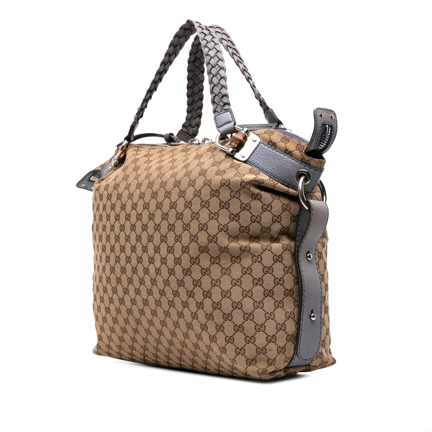 Gucci Large GG Canvas Bamboo Bar Tote