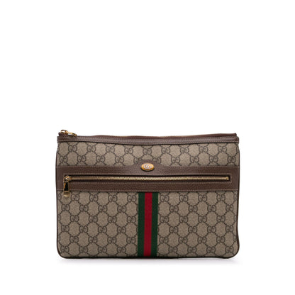 Gucci Large GG Supreme Ophidia Web Clutch