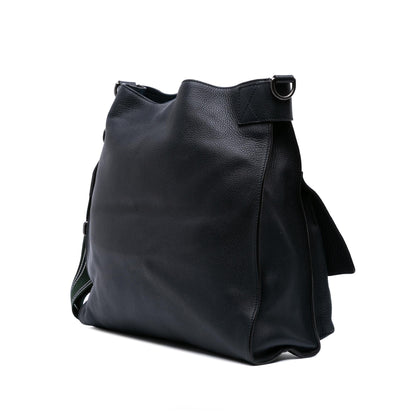 Gucci Large Leather Bamboo Double Pocket Messenger Bag