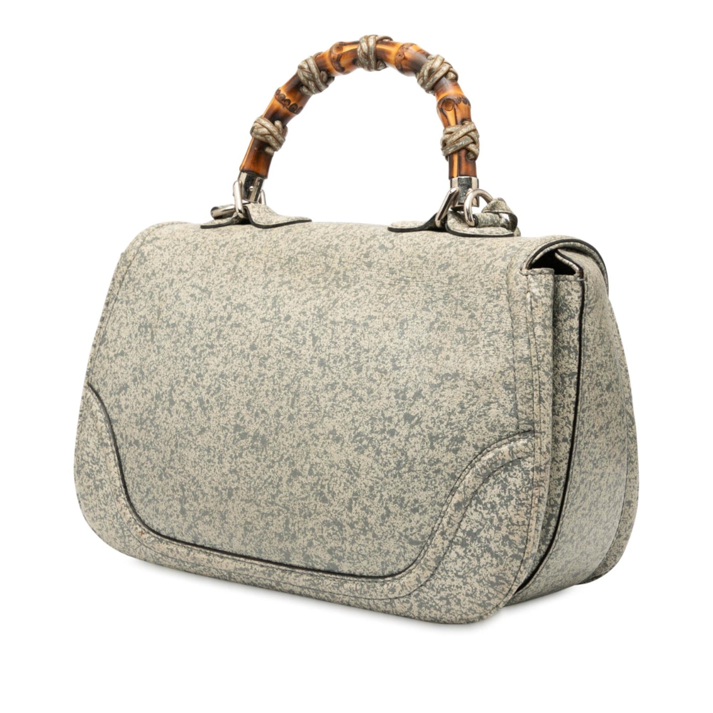 Gucci Large Speckled Leather New Bamboo Top Handle Bag